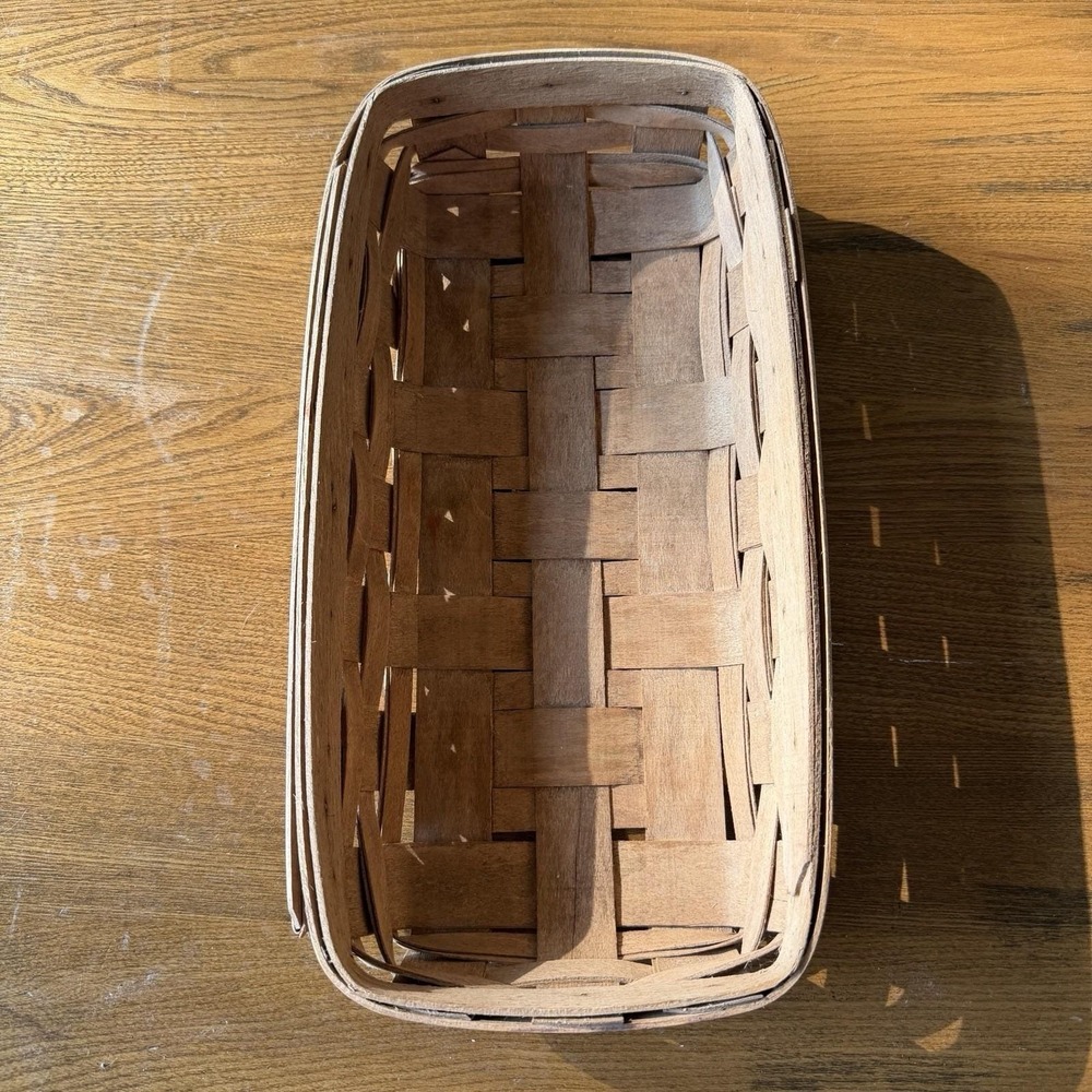 Vintage 1985 Longaberger Bread Cracker Basket Rectangular 12.5" Signed PJB
